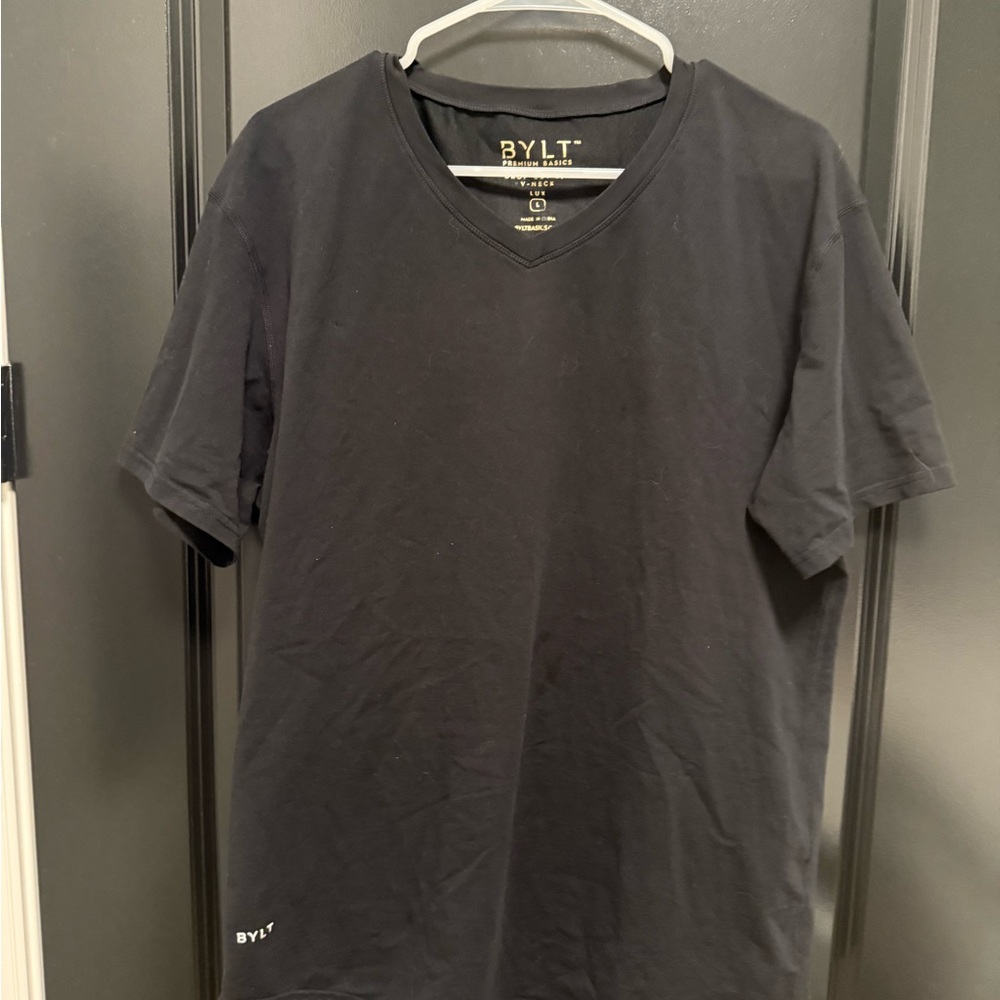 BYLT Basics Men's Charcoal V-Neck Tee